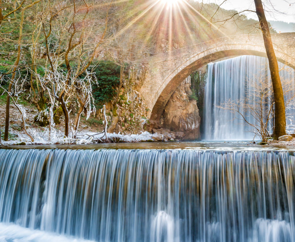 Palaiokarya double waterfall