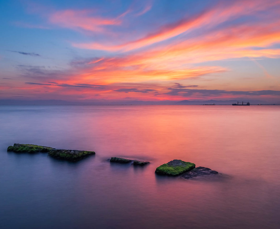 A colourful sunset in Thessaloniki