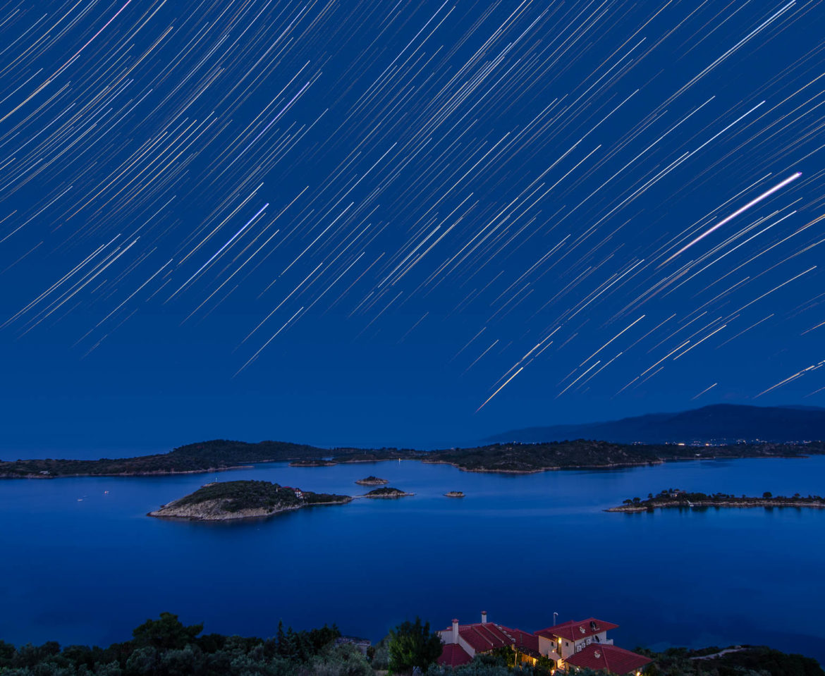 Star trails over Vourvourou