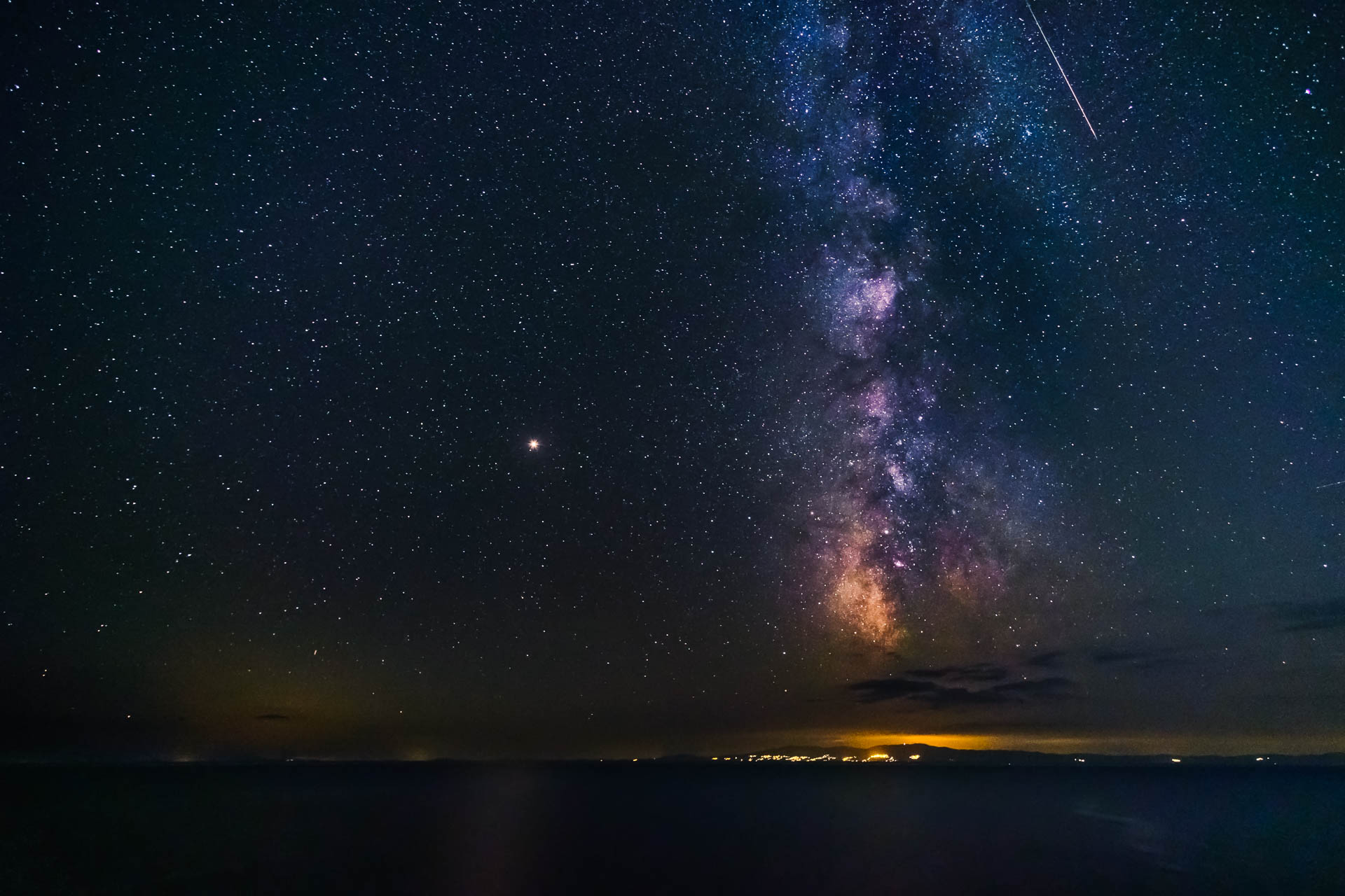 Perseids meteor shower and the milkyway