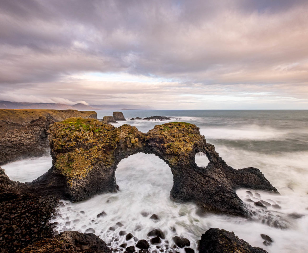 Gatklettur rock arch in Iceland