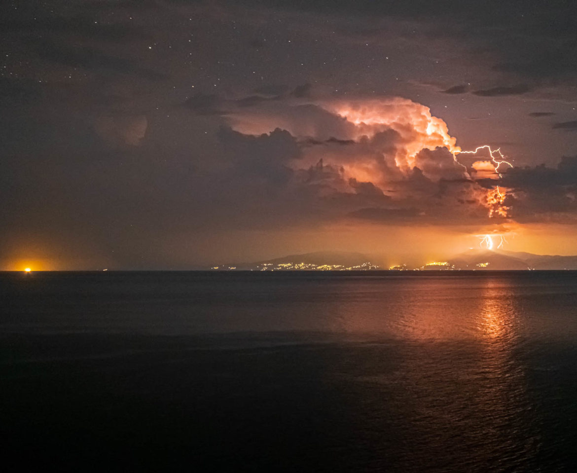 A thunder hitting the ground