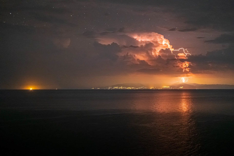 A lightning hitting the ground