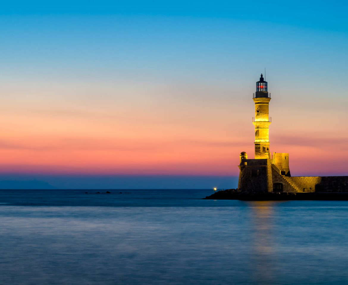 Lighthouse of Chania in Crete Island
