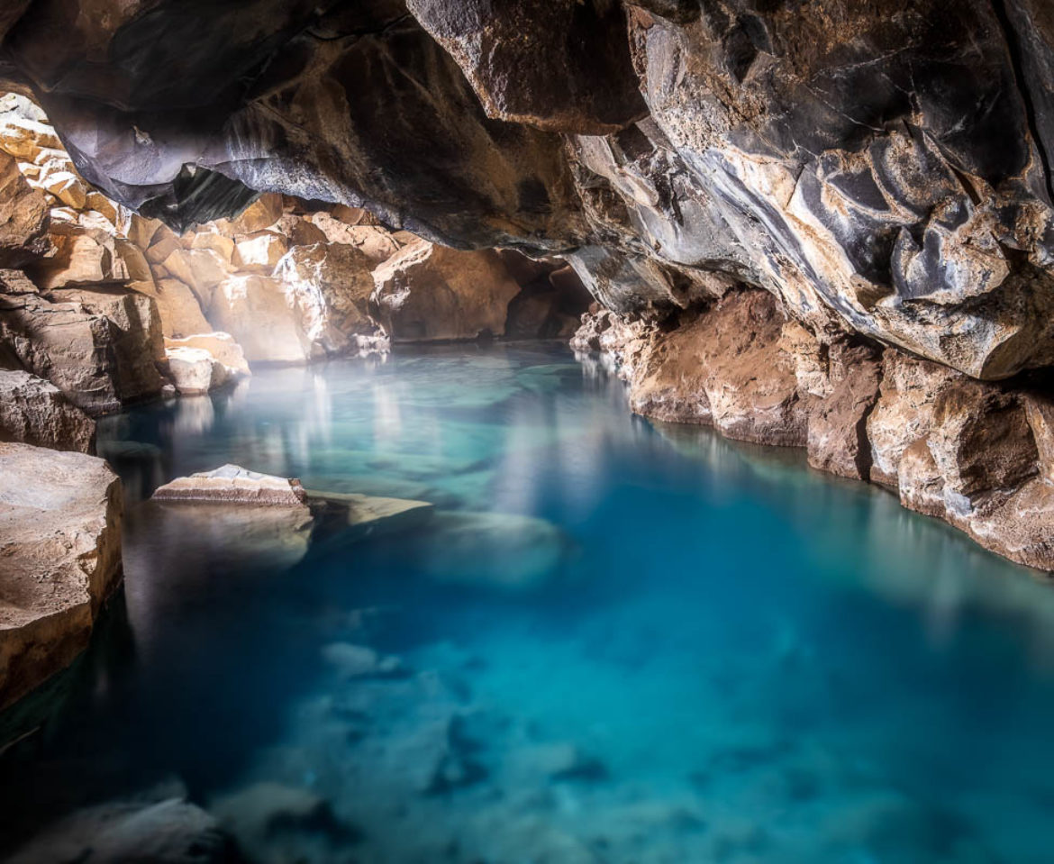 Grjotagja Lava Cave in Iceland