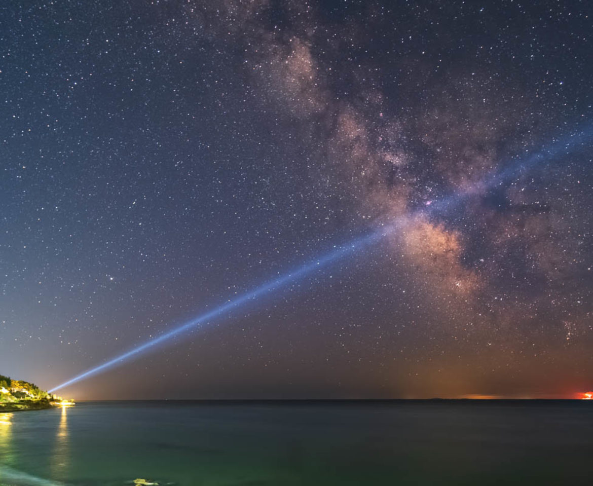 Evia Wildfires in the Summer of 2021 and the Milky Way