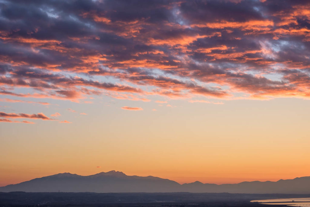 A Beautiful Sunset over the Greek Mountains