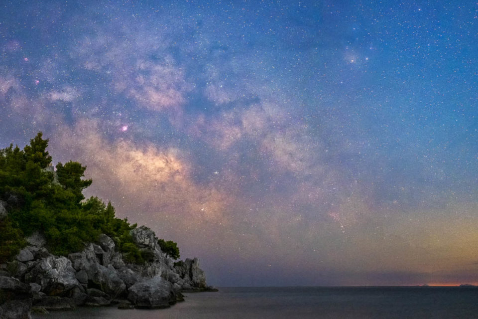 Milky Way Rising over a Rocky Seaside