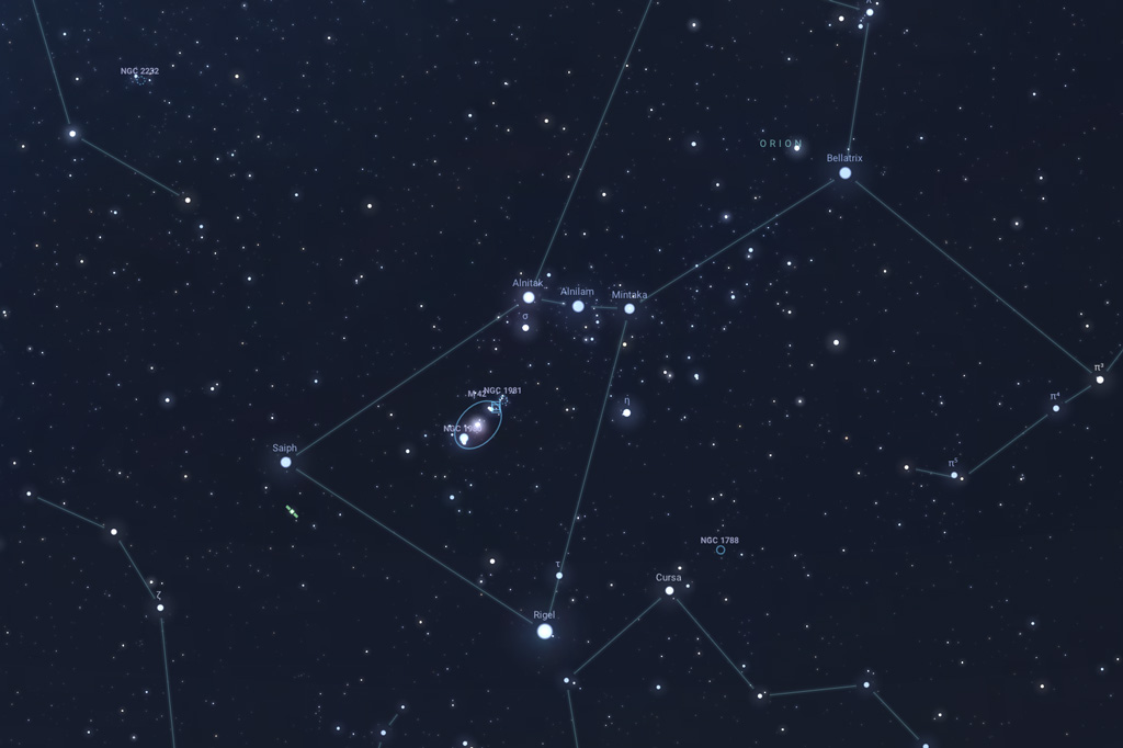 Orion Constellation Stellarium