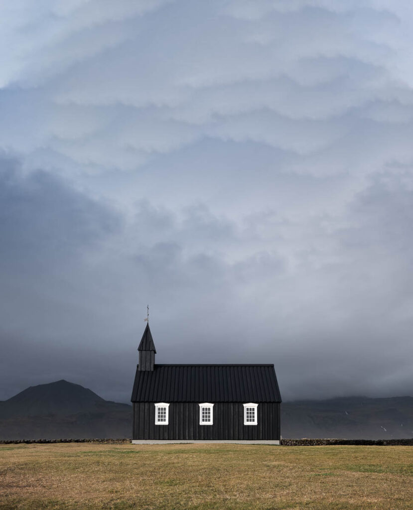 Black church of Budir in Iceland