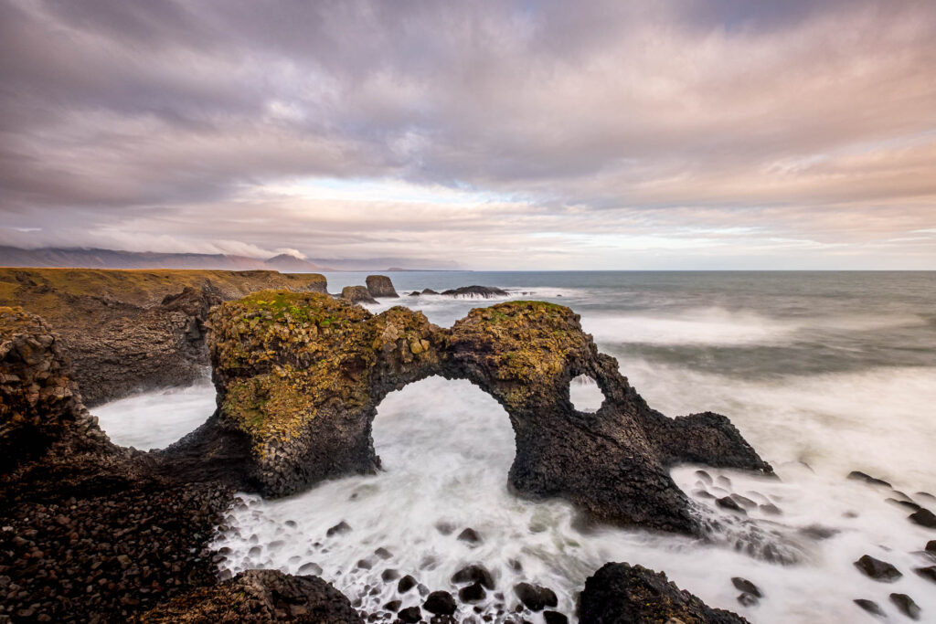 Gatklettur rock arch in Iceland