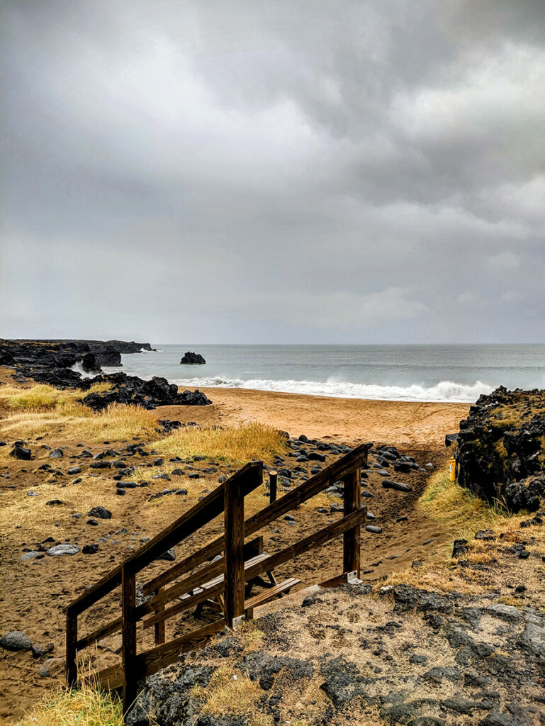 Skardsvik beach in Iceland